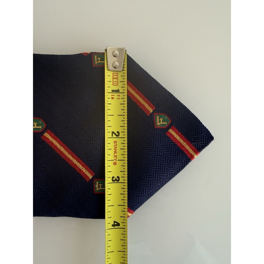 FACONNABLE 100% Silk Tie Hand Made ITALY Designer Blue Striped Logo NWT - Picture 6 of 7